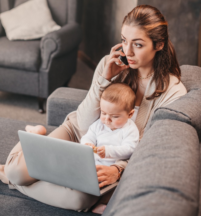 Single mother with child