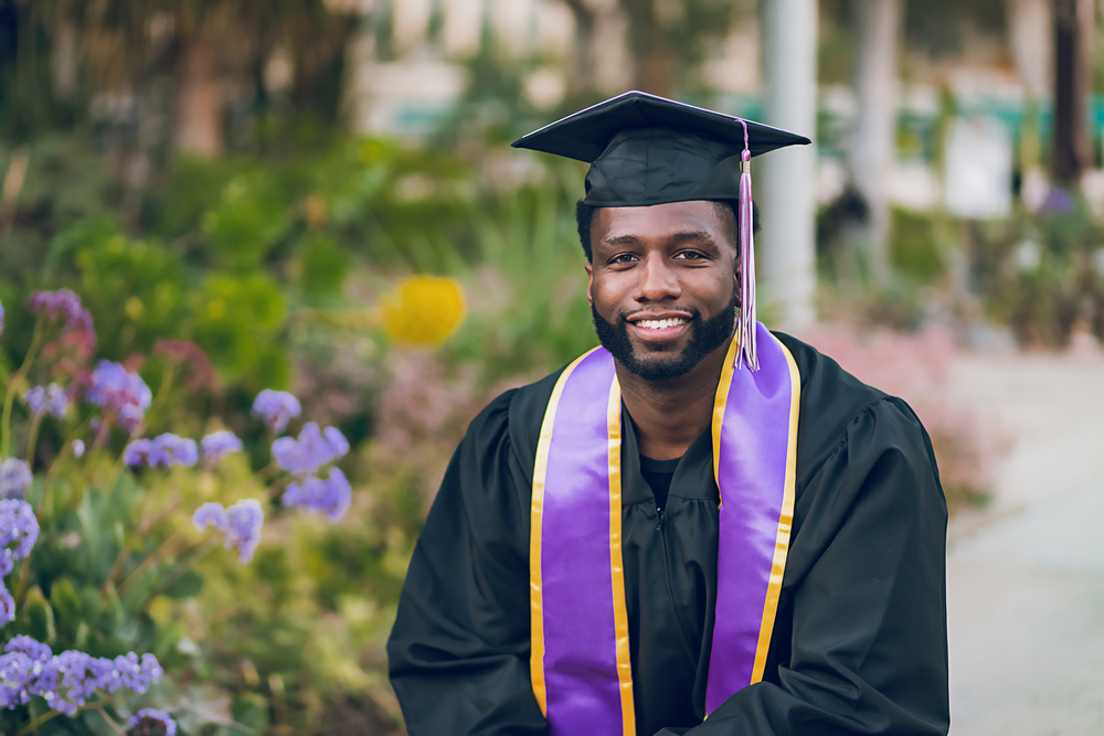 Young man graduating